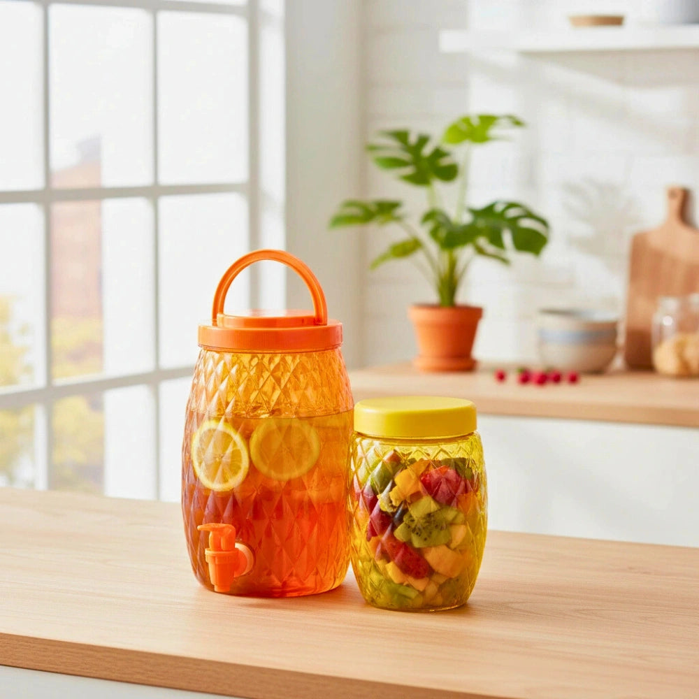 Set Citrus 2 Piezas | Vitrolero 2.8 L y Contenedor 1.1 L