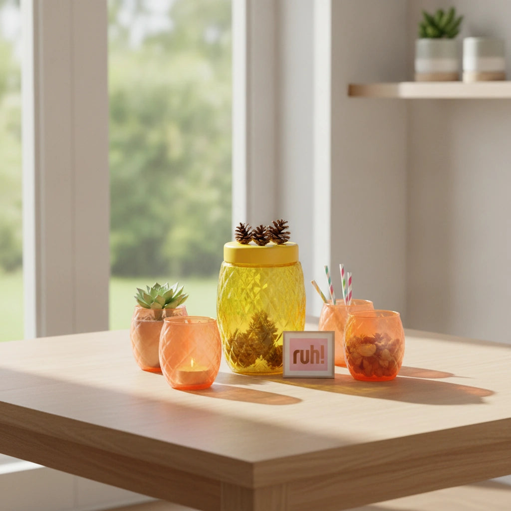 Set Citrus 5 Piezas | 4 Vasos y un Contenedor
