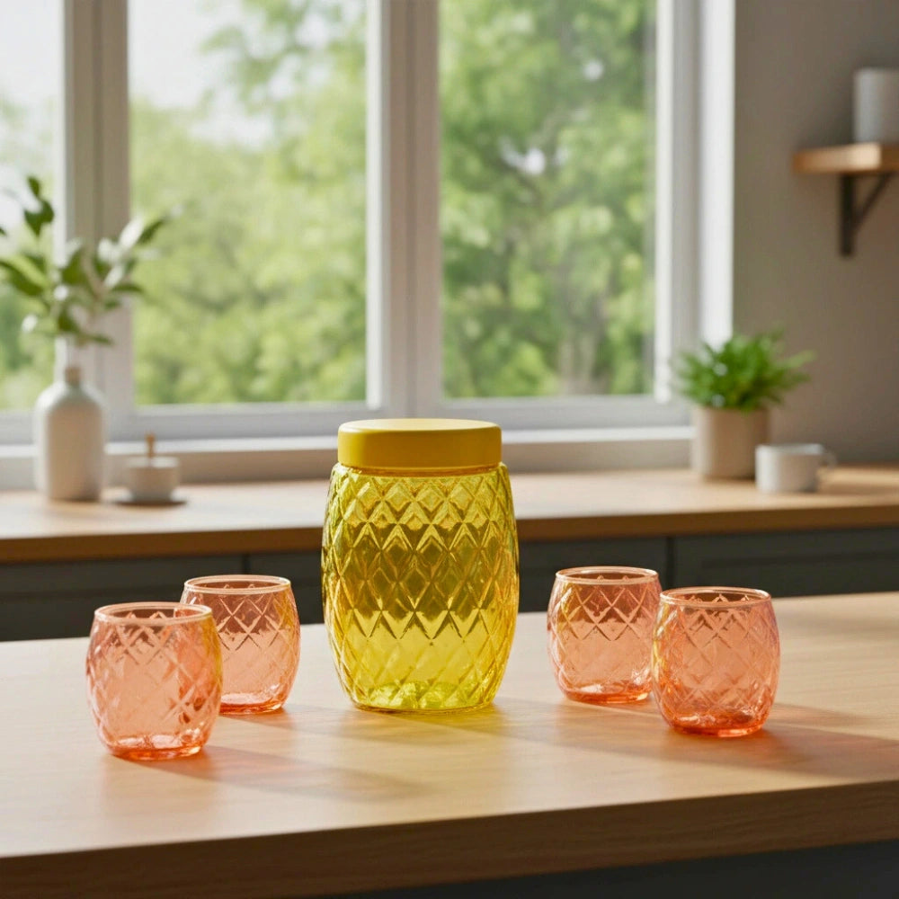 Set Citrus 5 Piezas | 4 Vasos y un Contenedor