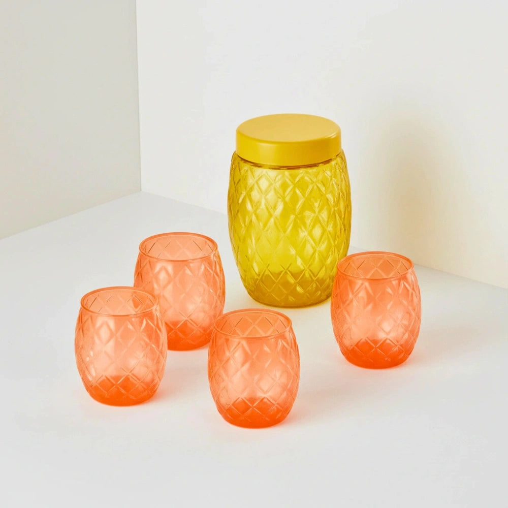 Set Citrus 5 Piezas | 4 Vasos y un Contenedor