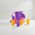 Set Jarra Jumbo Morada 4 L y 6 Vasos de Colores