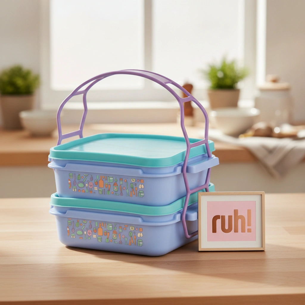 Set Portavianda con Tapa y asa Sweet Multicolor | 750 ml c/u