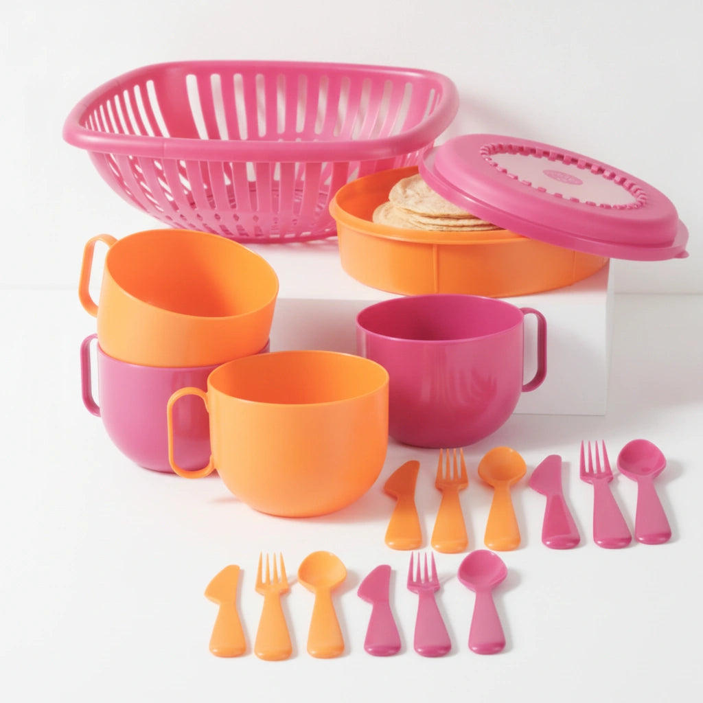 Set Tradición Plástico 18 Piezas | Tortillero y Escurridor