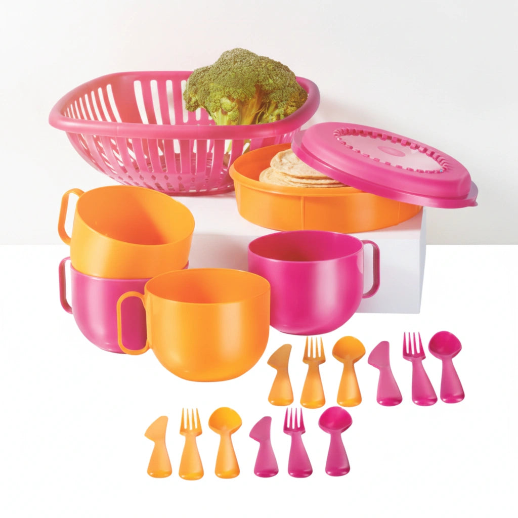 Set Tradición Plástico 18 Piezas | Tortillero y Escurridor