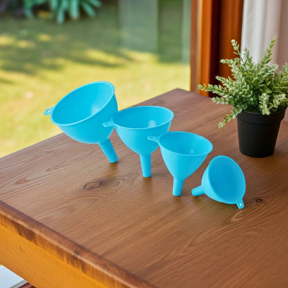 Set de 4 Embudos Azules | Plástico