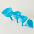 Set de 4 Embudos Azules | Plástico