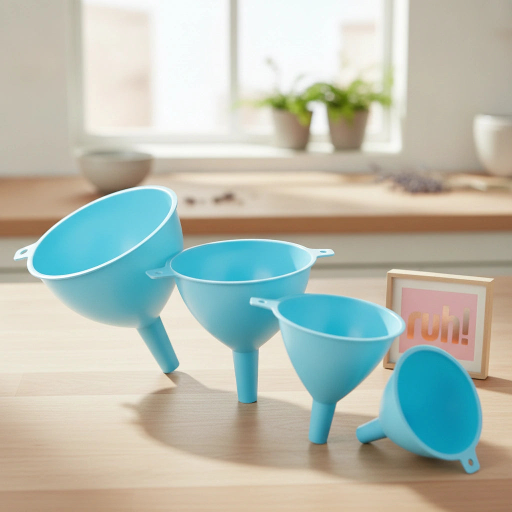 Set de 4 Embudos Azules | Plástico