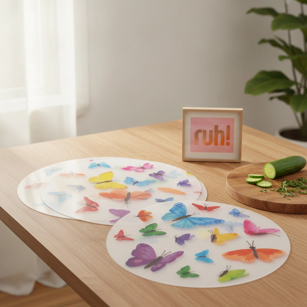 Set de 4 tablas para picar traslúcidas Mariposas