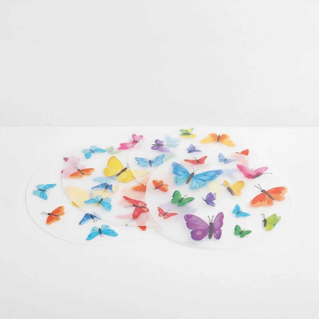 Set de 4 tablas para picar traslúcidas Mariposas