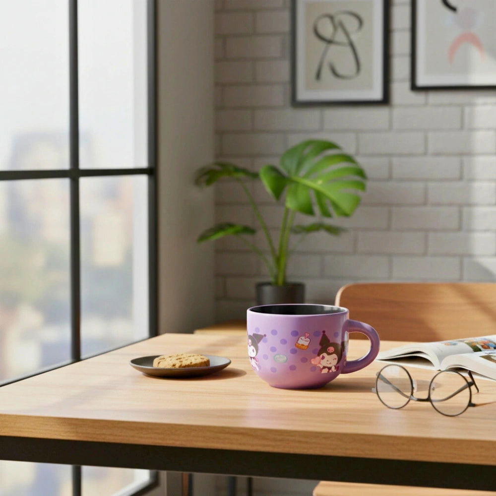 Taza de Cerámica Morada Kuromi Cap. 650 ml
