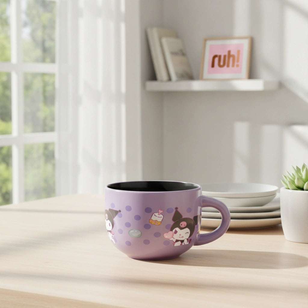 Taza de Cerámica Morada Kuromi Cap. 650 ml