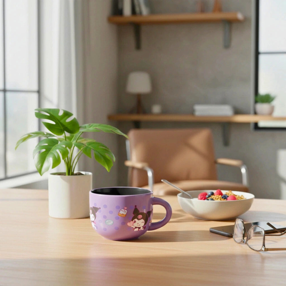 Taza de Cerámica Morada Kuromi Cap. 650 ml