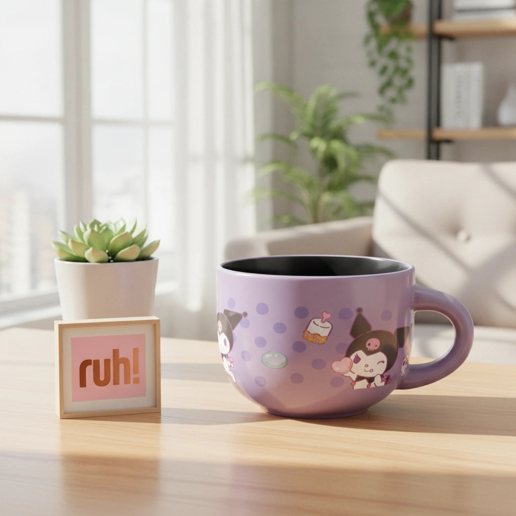 Taza de Cerámica Morada Kuromi Cap. 650 ml