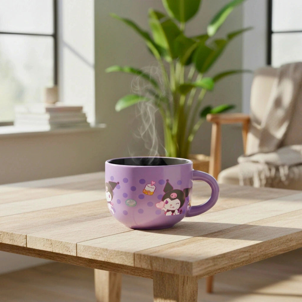 Taza de Cerámica Morada Kuromi Cap. 650 ml