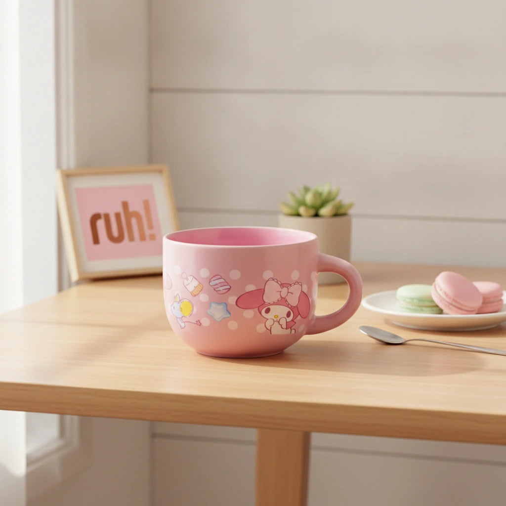 Taza de Cerámica Rosa My Melody Cap. 650 ml