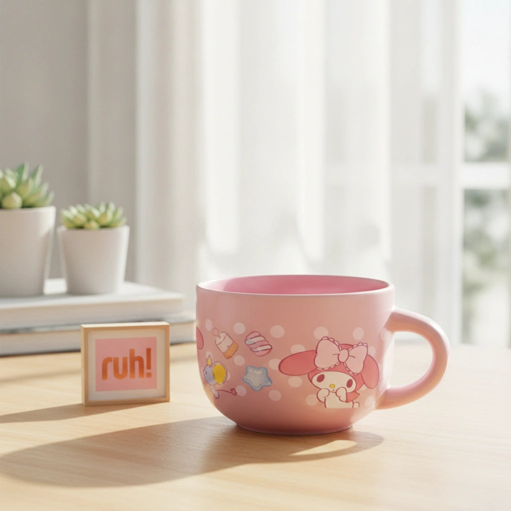 Taza de Cerámica Rosa My Melody Cap. 650 ml