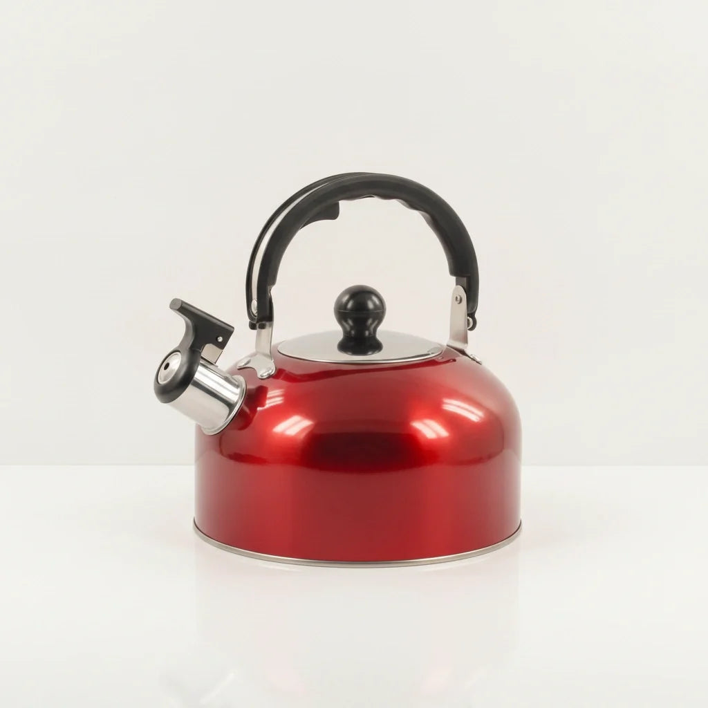 Tetera Silbadora Roja Acero Inoxidable 1.25 litros