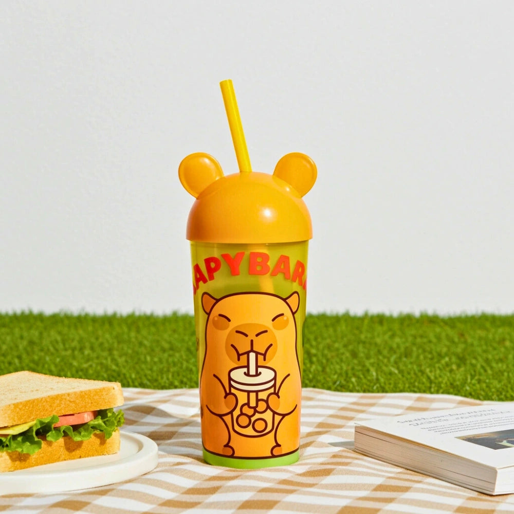 Vaso Capibara con Orejitas y Popote 500 ml
