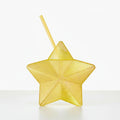 Vaso Estrella Amarillo Glitter con Popote | 600 ml