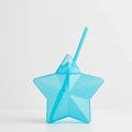 Vaso Estrella Azul Glitter con Popote | 600 ml
