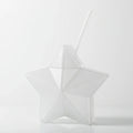 Vaso Estrella Plata Glitter 600 ml con Popote
