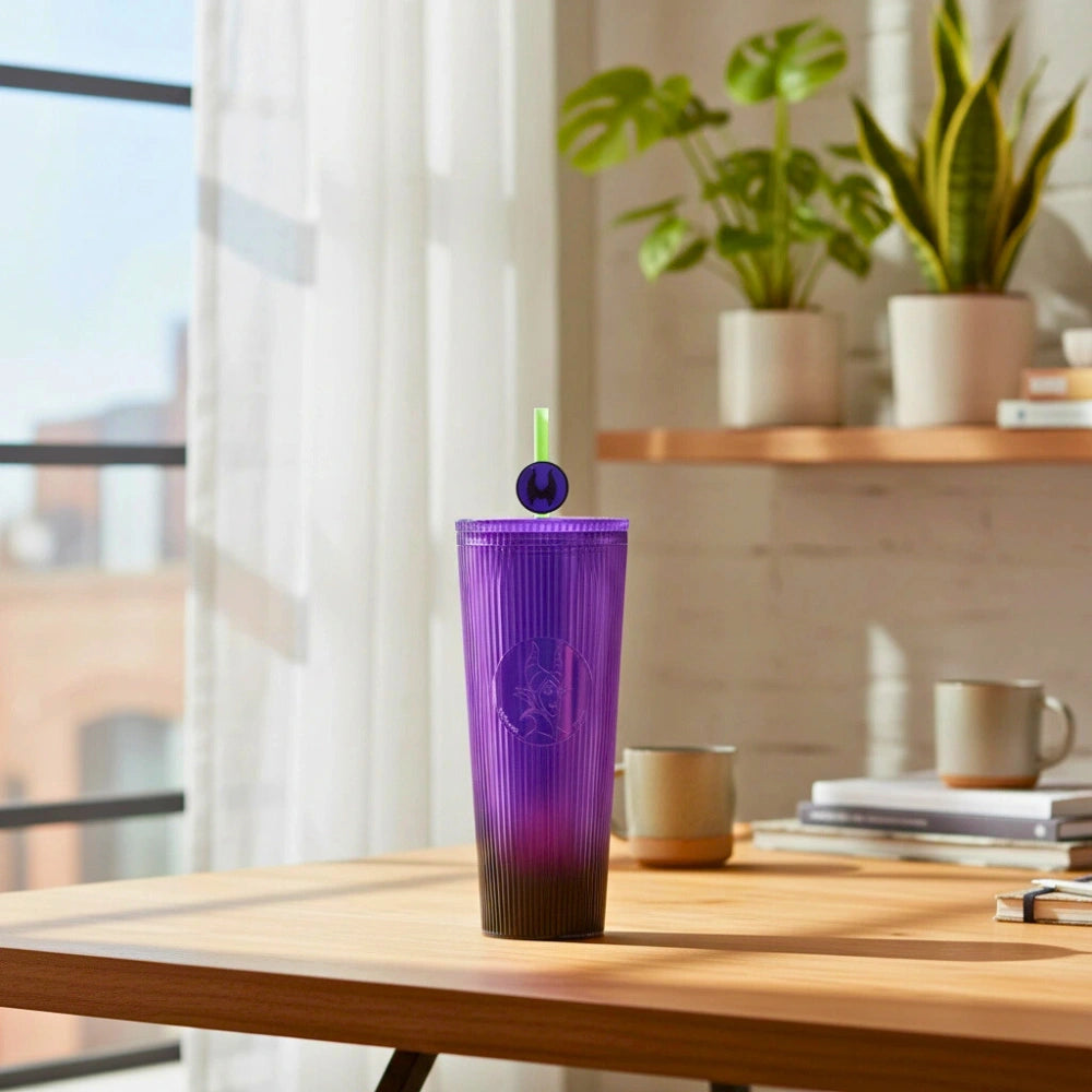 Vaso con Popote Morado 800 ml - Maléfica